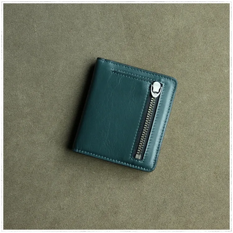 Cute Women Rose Red Leather Small Bifold Wallet Billfold Wallet with Coin Pocket For Women