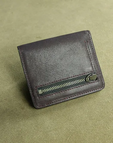 Cute Women White Leather Small Bifold Wallet Billfold Wallet with Coin Pocket For Women