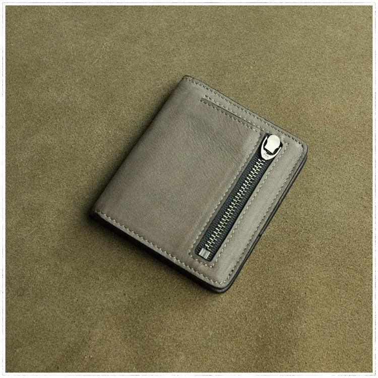 Cute Women White Leather Small Bifold Wallet Billfold Wallet with Coin Pocket For Women