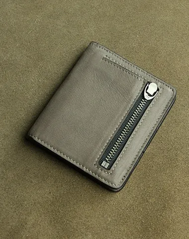 Cute Women White Leather Small Bifold Wallet Billfold Wallet with Coin Pocket For Women