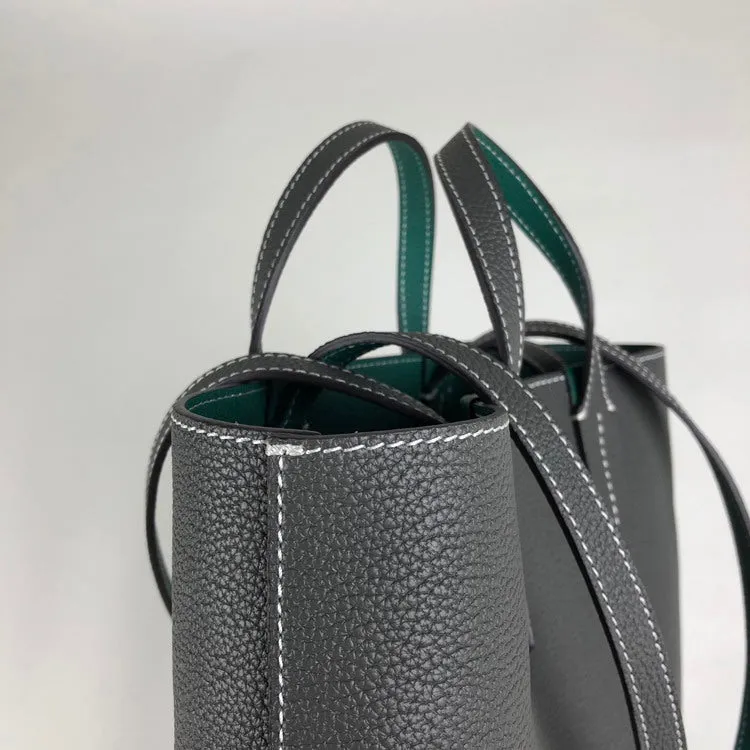 Cute Womens Black&Orange Leather Shoulder Tote Bag Best Tote Handbag Shopper Bag Purse for Ladies