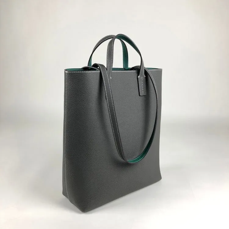 Cute Womens Black&Orange Leather Shoulder Tote Bag Best Tote Handbag Shopper Bag Purse for Ladies