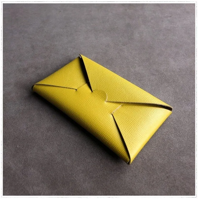 Cute Womens Green Leather Envelope Wallet Slim Clutch Purse Checkbook Long Wallet for Women