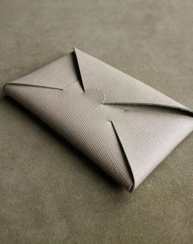 Cute Womens Green Leather Envelope Wallet Slim Clutch Purse Checkbook Long Wallet for Women