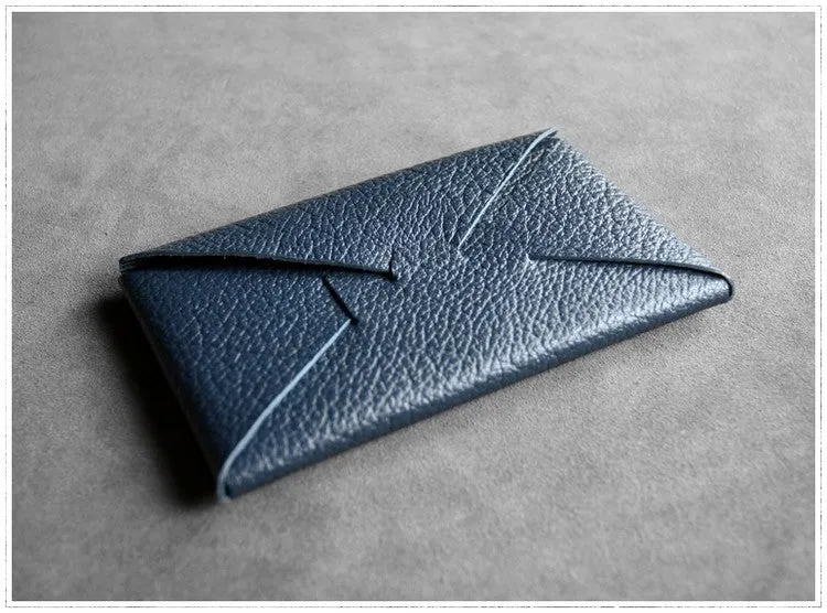 Cute Womens Green Leather Envelope Wallet Slim Clutch Purse Checkbook Long Wallet for Women