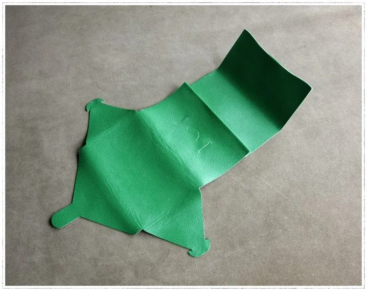 Cute Womens Green Leather Envelope Wallet Slim Clutch Purse Checkbook Long Wallet for Women