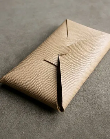 Cute Womens Green Leather Envelope Wallet Slim Clutch Purse Checkbook Long Wallet for Women