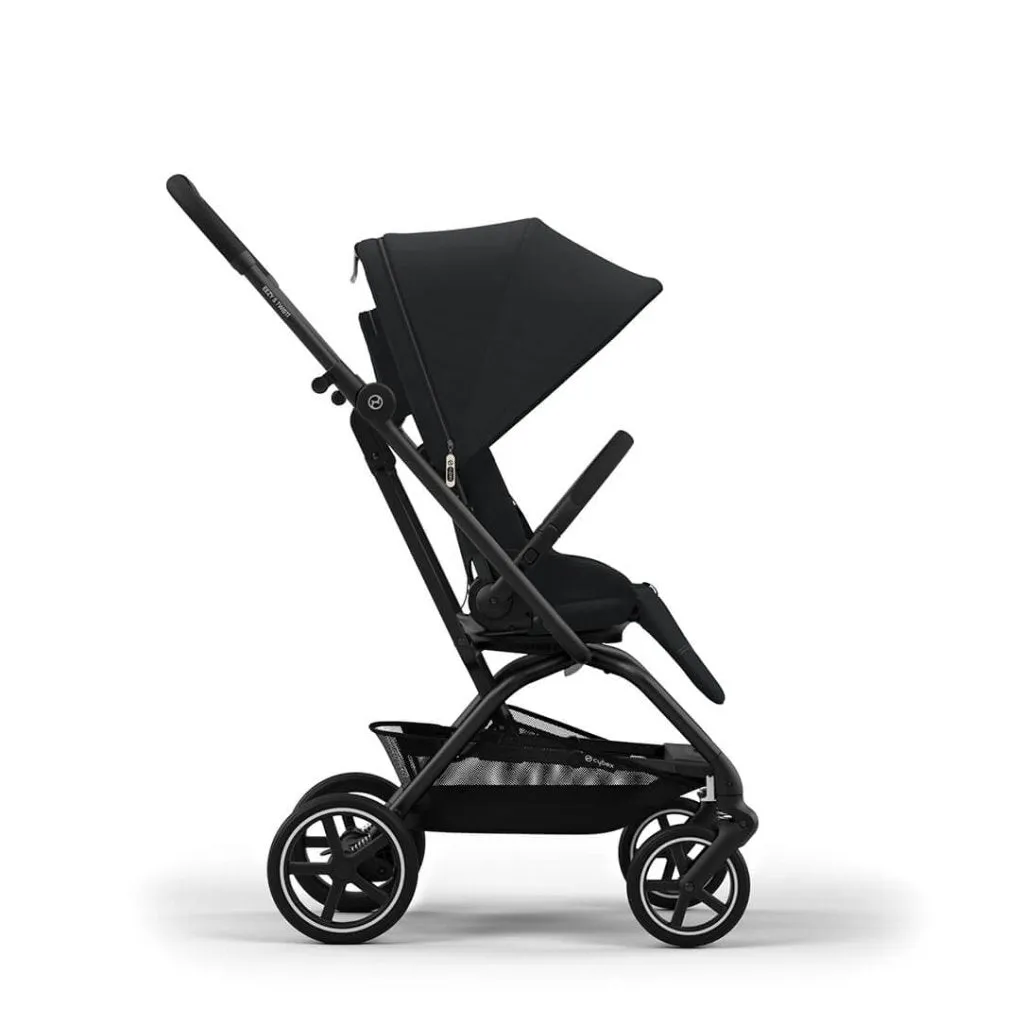 CYBEX Eezy S Twist 2 Compact Travel Pushchair With Black Frame - Magic Black