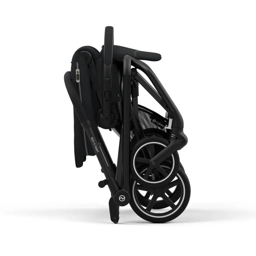 CYBEX Eezy S Twist 2 Compact Travel Pushchair With Black Frame - Magic Black
