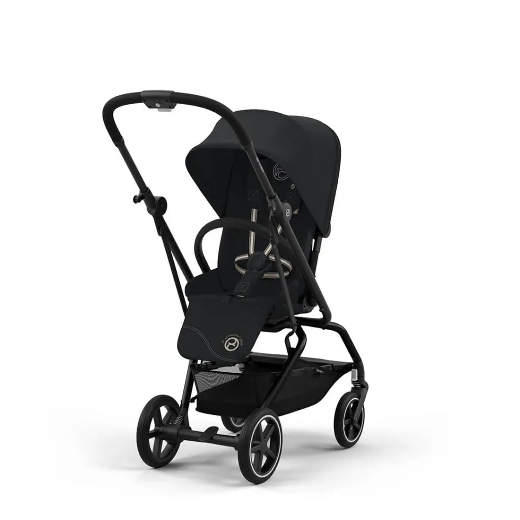 CYBEX Eezy S Twist 2 Compact Travel Pushchair With Black Frame - Magic Black