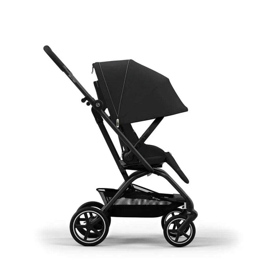CYBEX Eezy S Twist 2 Compact Travel Pushchair With Black Frame - Magic Black