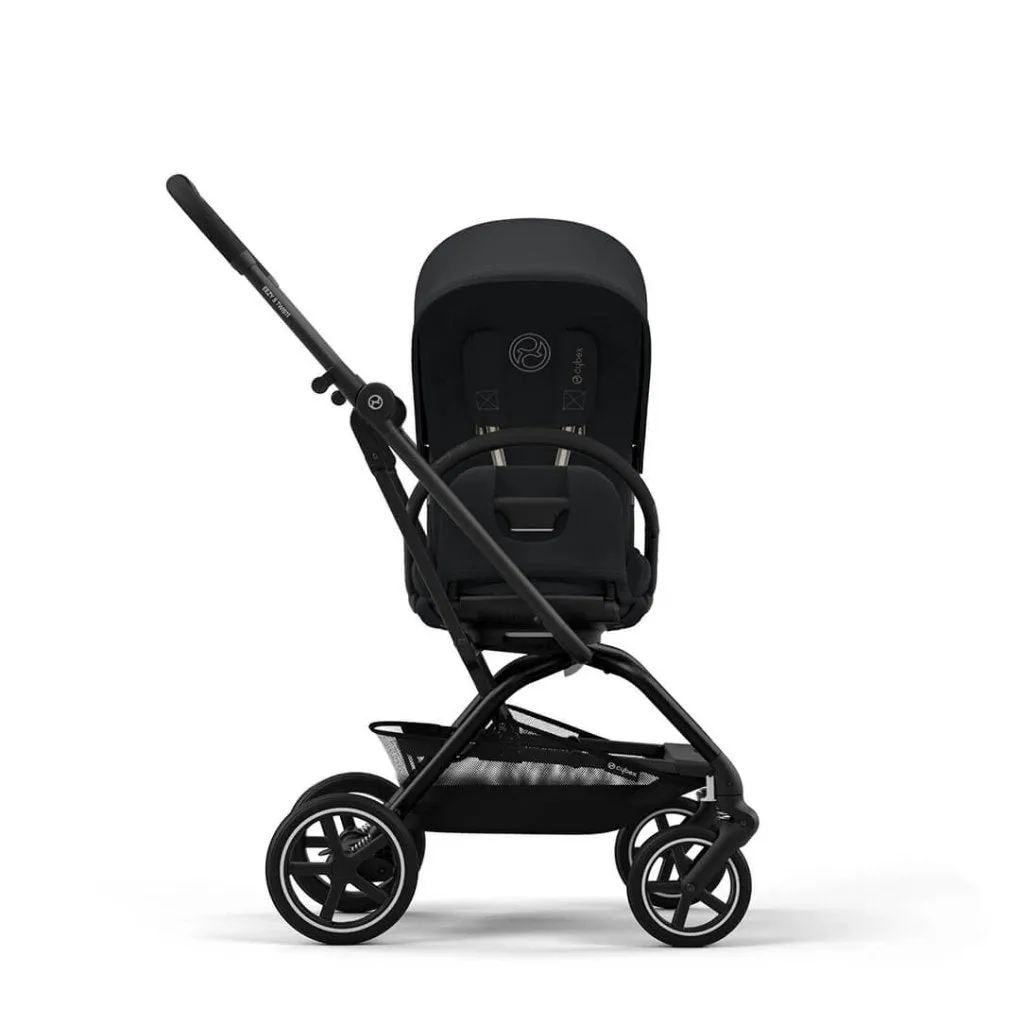 CYBEX Eezy S Twist 2 Compact Travel Pushchair With Black Frame - Magic Black