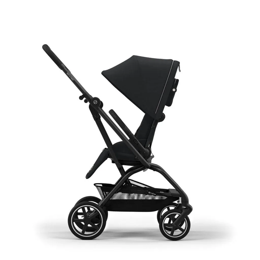 CYBEX Eezy S Twist 2 Compact Travel Pushchair With Black Frame - Magic Black