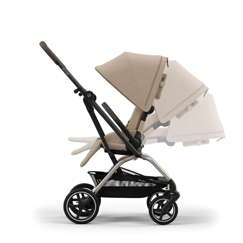 CYBEX Eezy S Twist 2 Compact Travel Pushchair With Taupe Frame - Almond Beige