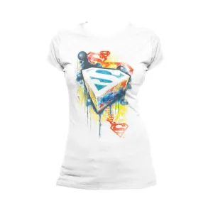 DC Comics Superman Graffiti Official Women's T-shirt (White)