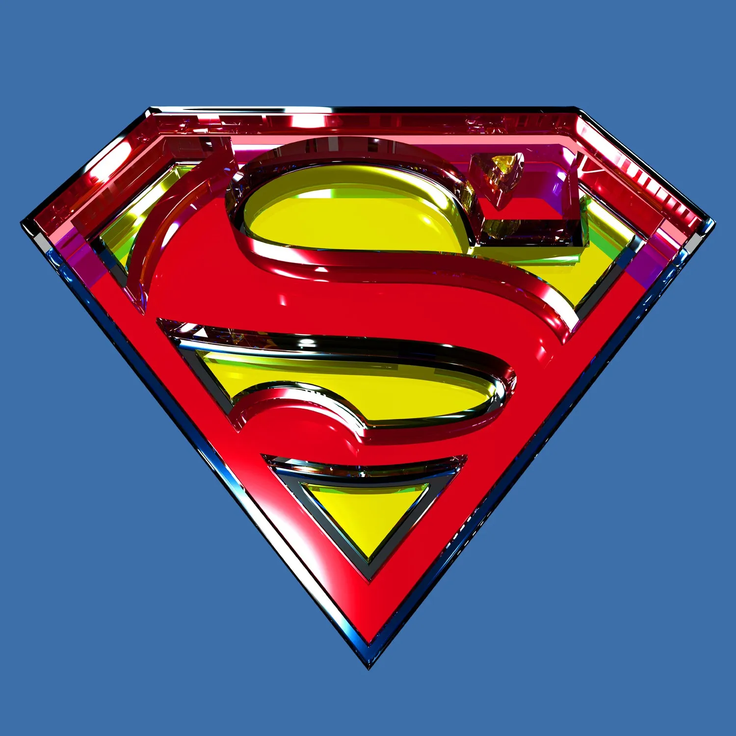 DC Comics Superman Logo Glass Official Men's T-shirt