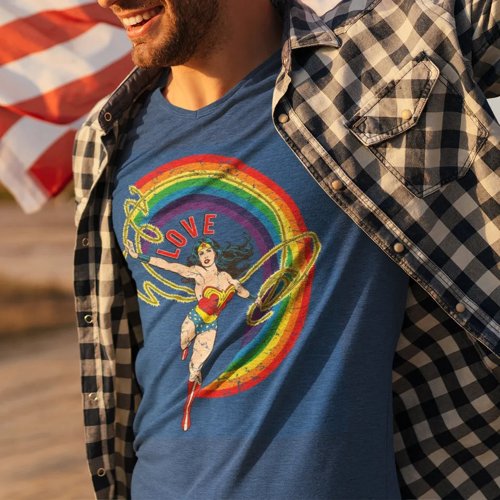 DC Comics Wonder Woman Rainbow Love Official Men's T-Shirt