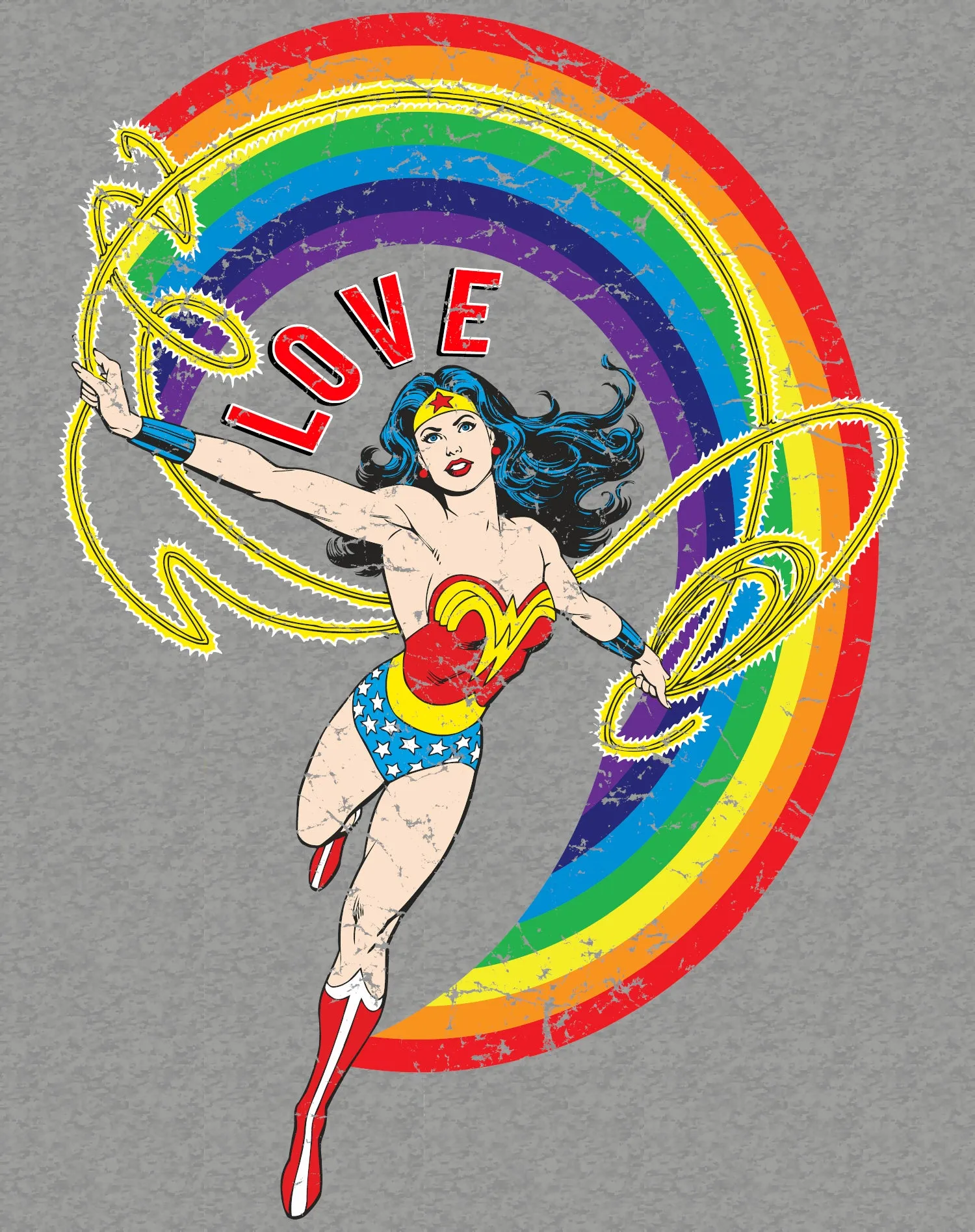 DC Comics Wonder Woman Rainbow Love Official Men's T-Shirt