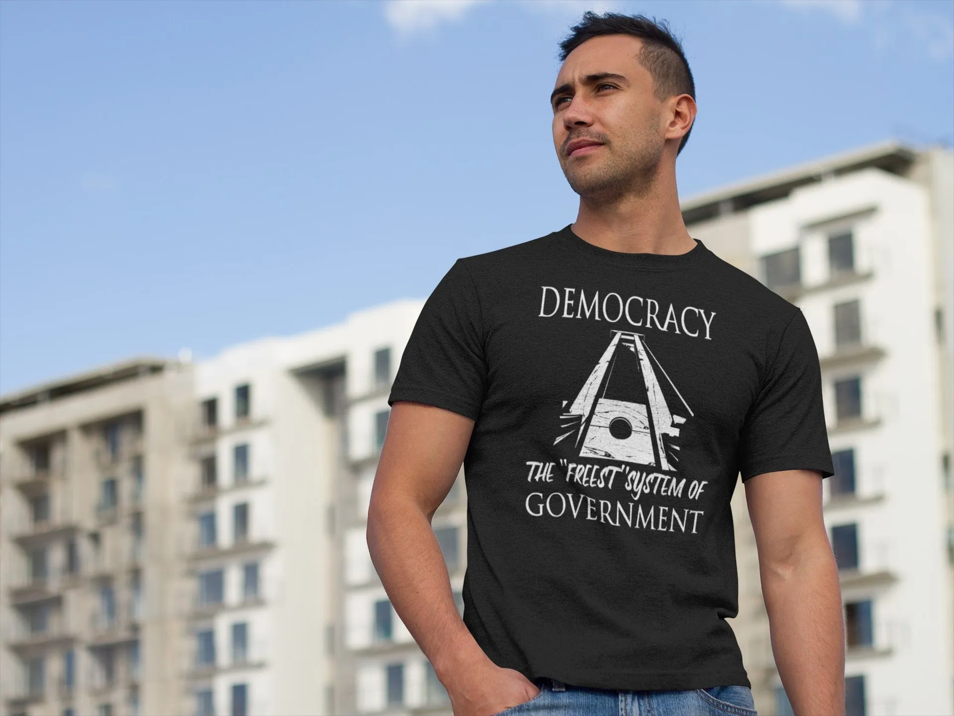 Democracy: the Freest System Economy T Shirt