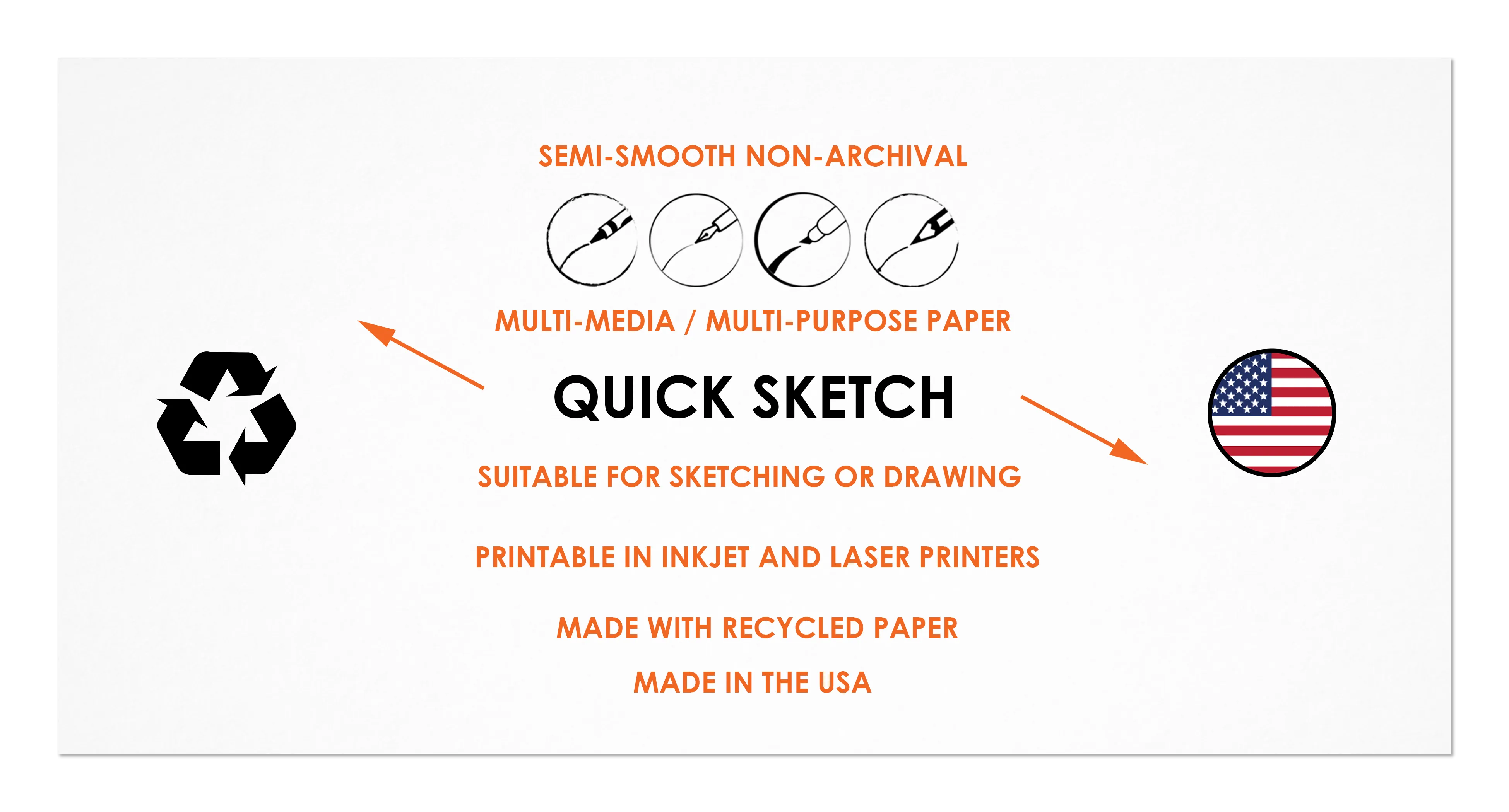 Design Ideation QUICK DRAW Drawing Book : SIMPLE SKETCH COVER. Multi-media Paper Book. (6" x 12") SB-LS