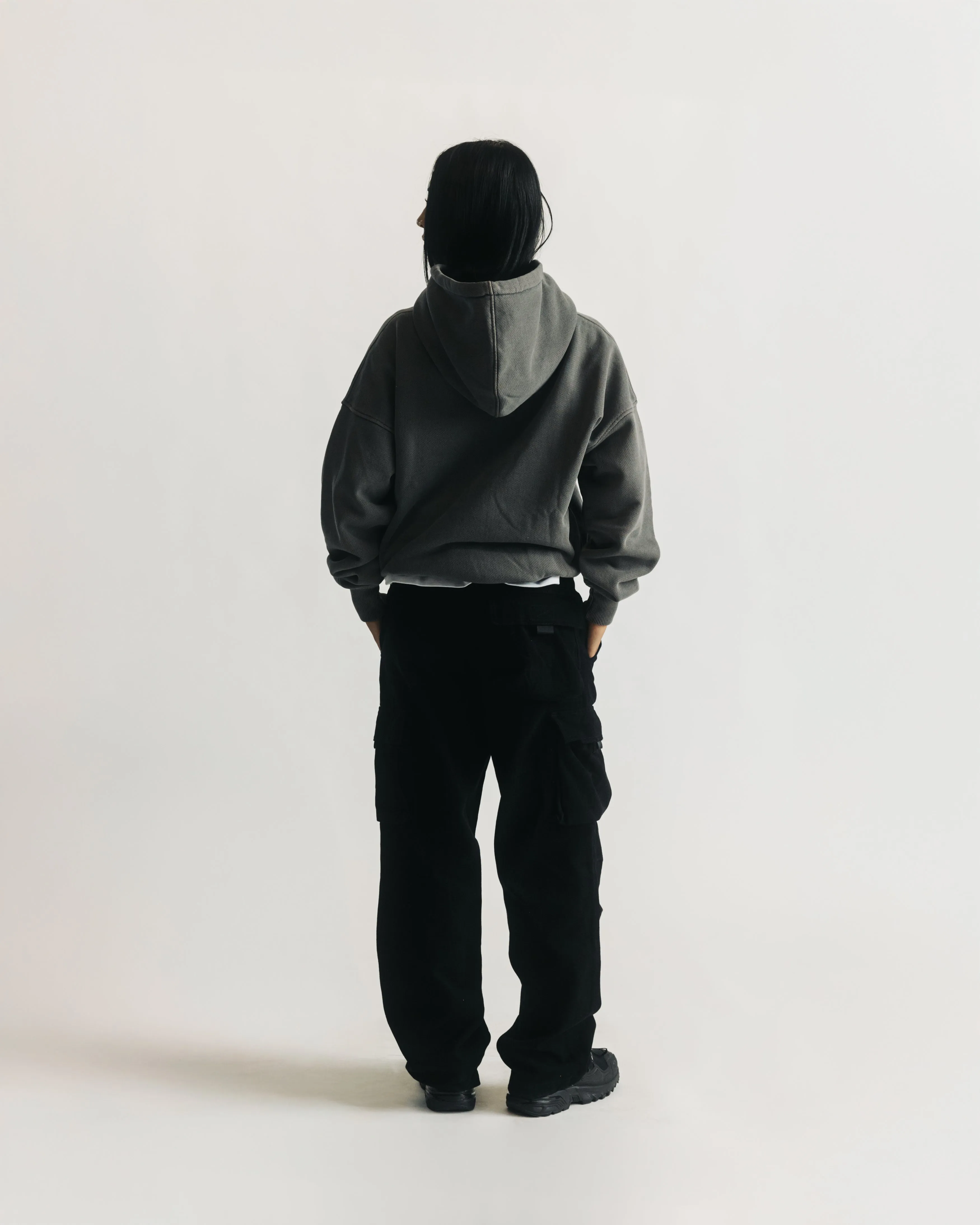 Diagonal Weave Hoodie - Vintage Grey