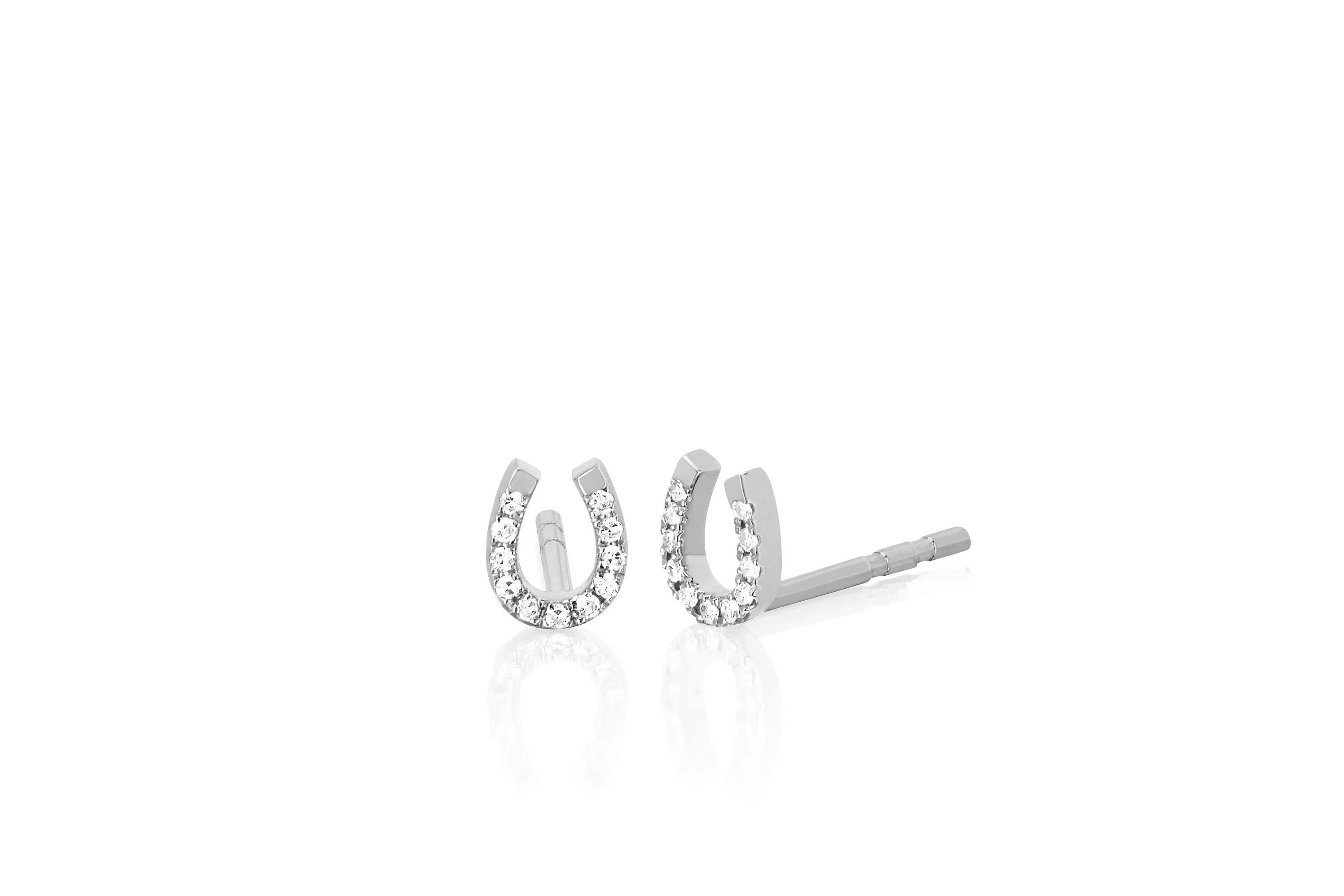 Diamond Mini Horseshoe Stud Earring
