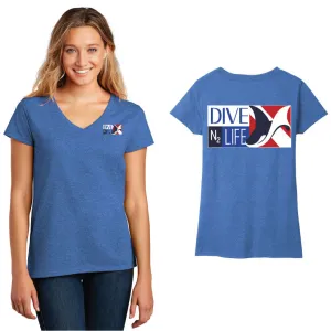 DiveN2Life Lady's Short Sleeve V-Neck T-shirt