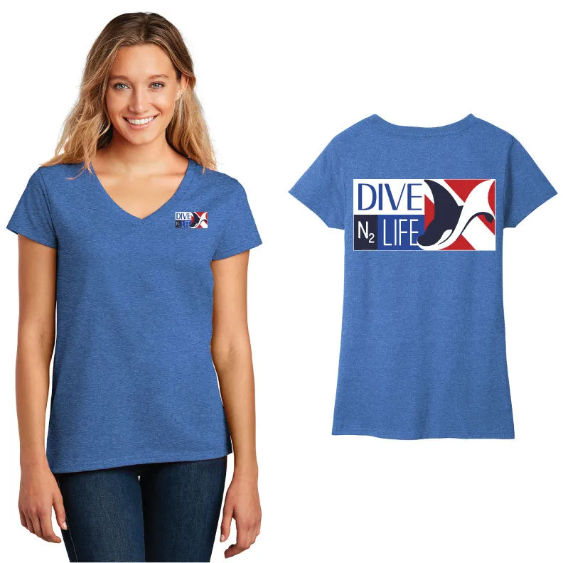DiveN2Life Lady's Short Sleeve V-Neck T-shirt