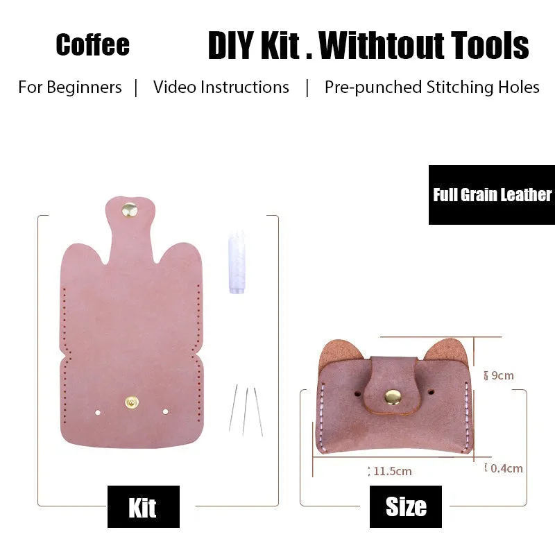 DIY Black Leather Card Holder Kits DIY Leather Dogs Card Wallet Kit DIY Leather Projects DIY Leather Kit