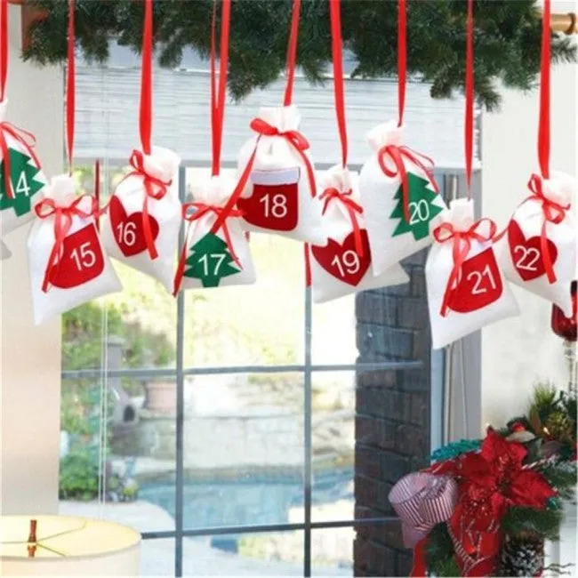 DIY Date1-24 Christmas Home Decoration Calendar Hanging Gift