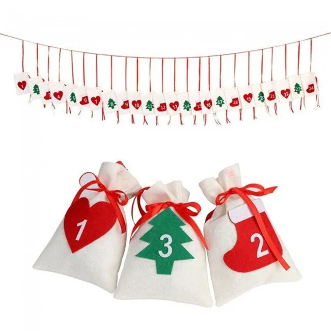 DIY Date1-24 Christmas Home Decoration Calendar Hanging Gift