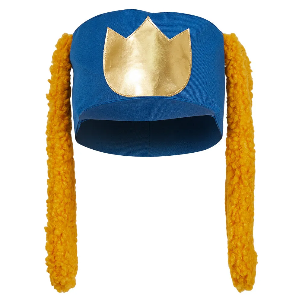 Dog Man Cosplay Hat Unsiex Blue Yellow Hat Cap With Ear Costume Accessories