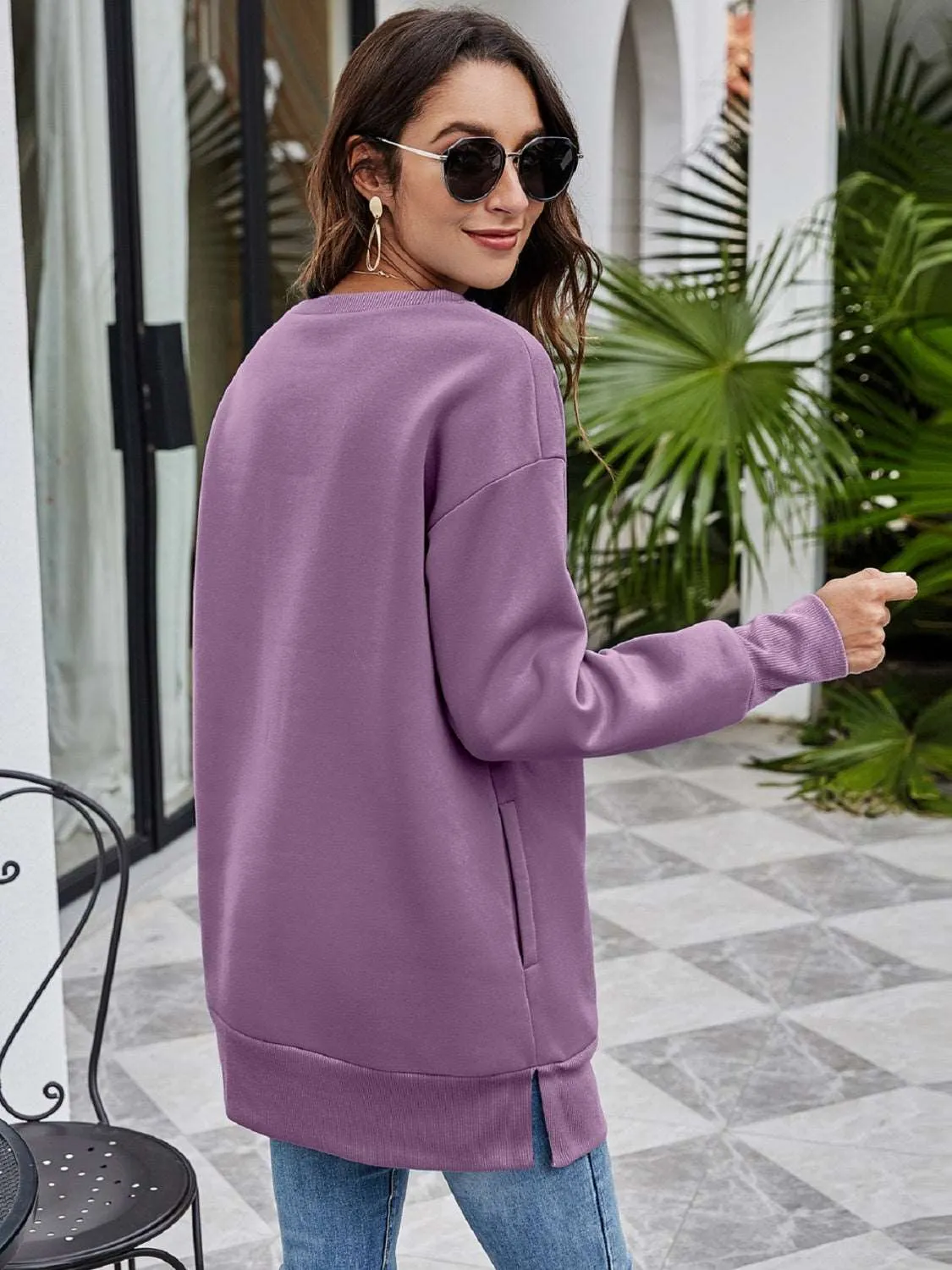 DON'T STOP BELIEVING Graphic Drop Shoulder Sweatshirt (6 Colors)