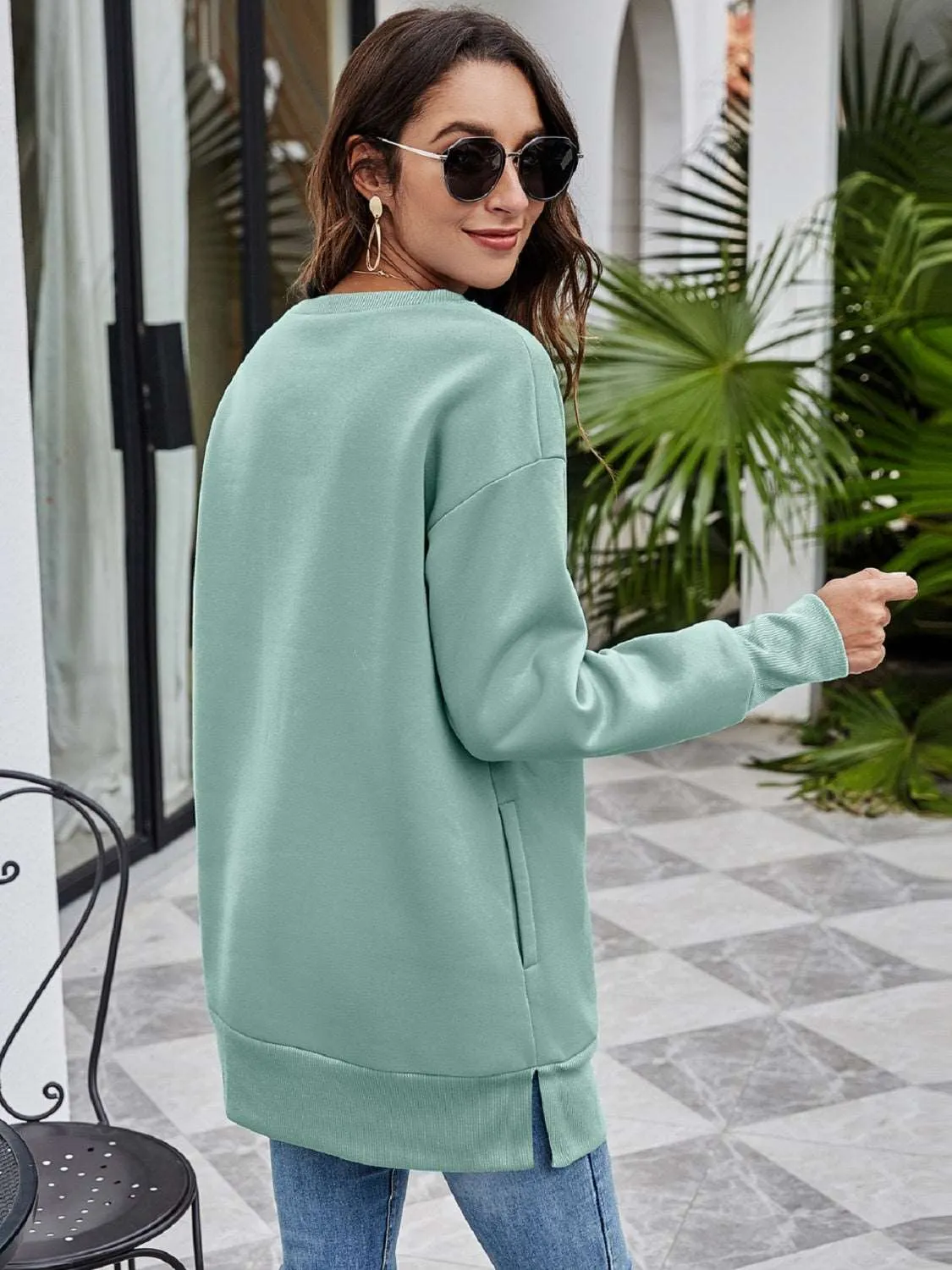DON'T STOP BELIEVING Graphic Drop Shoulder Sweatshirt (6 Colors)