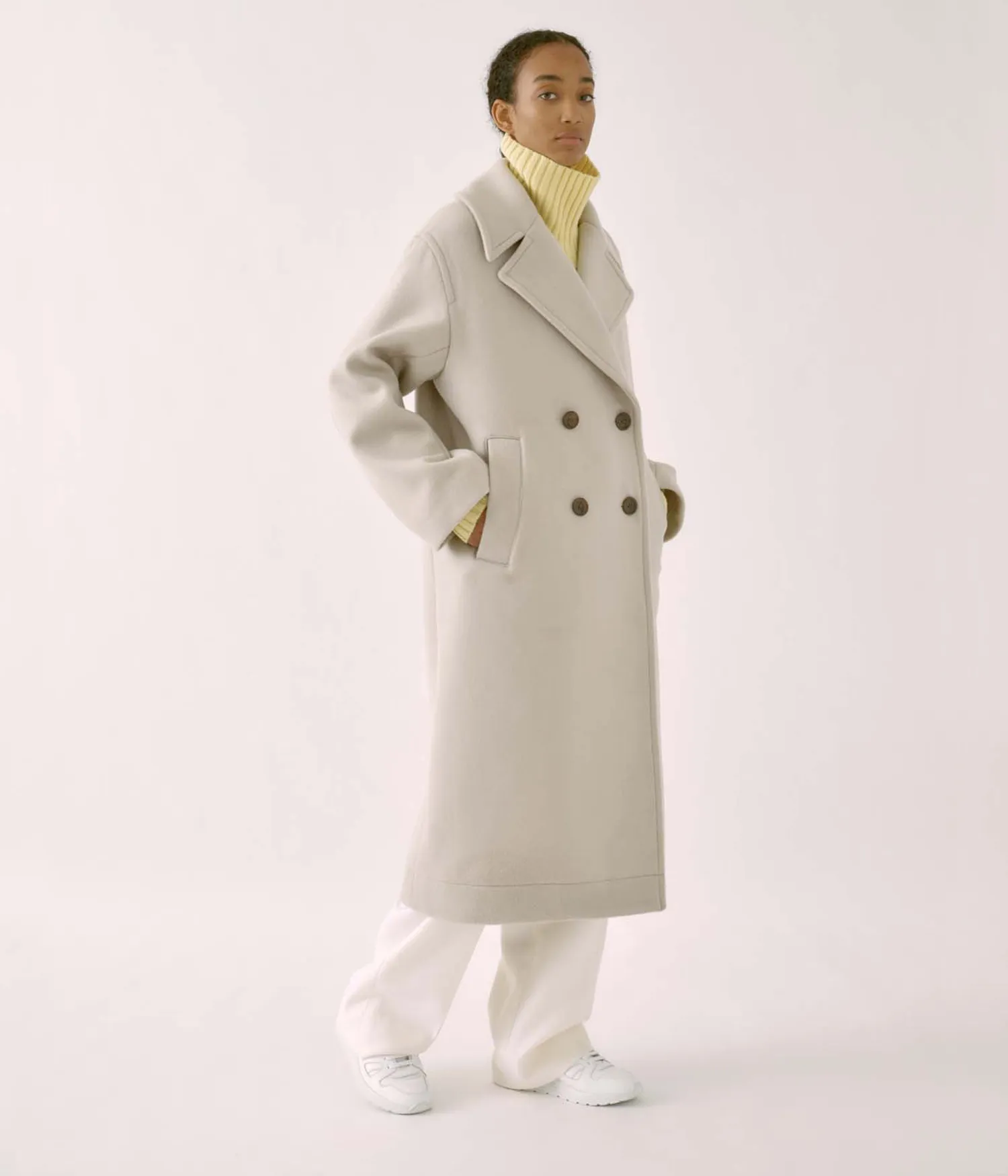 Double Faced Coat in Cloud