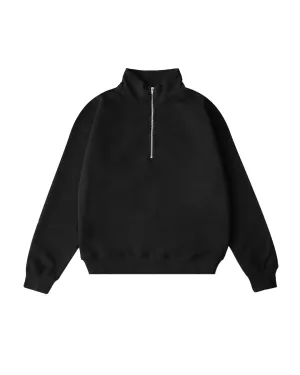 Drop Shoulder 1/4 Zip - Black