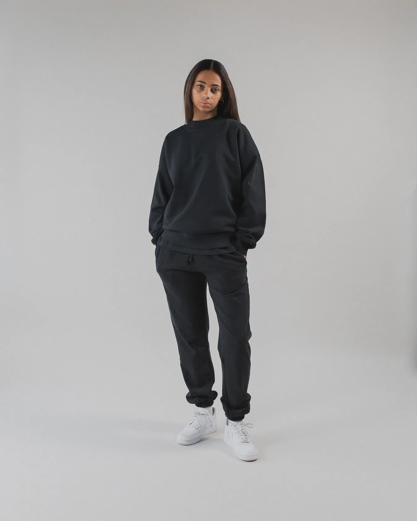Drop Shoulder Crewneck - Vintage Black