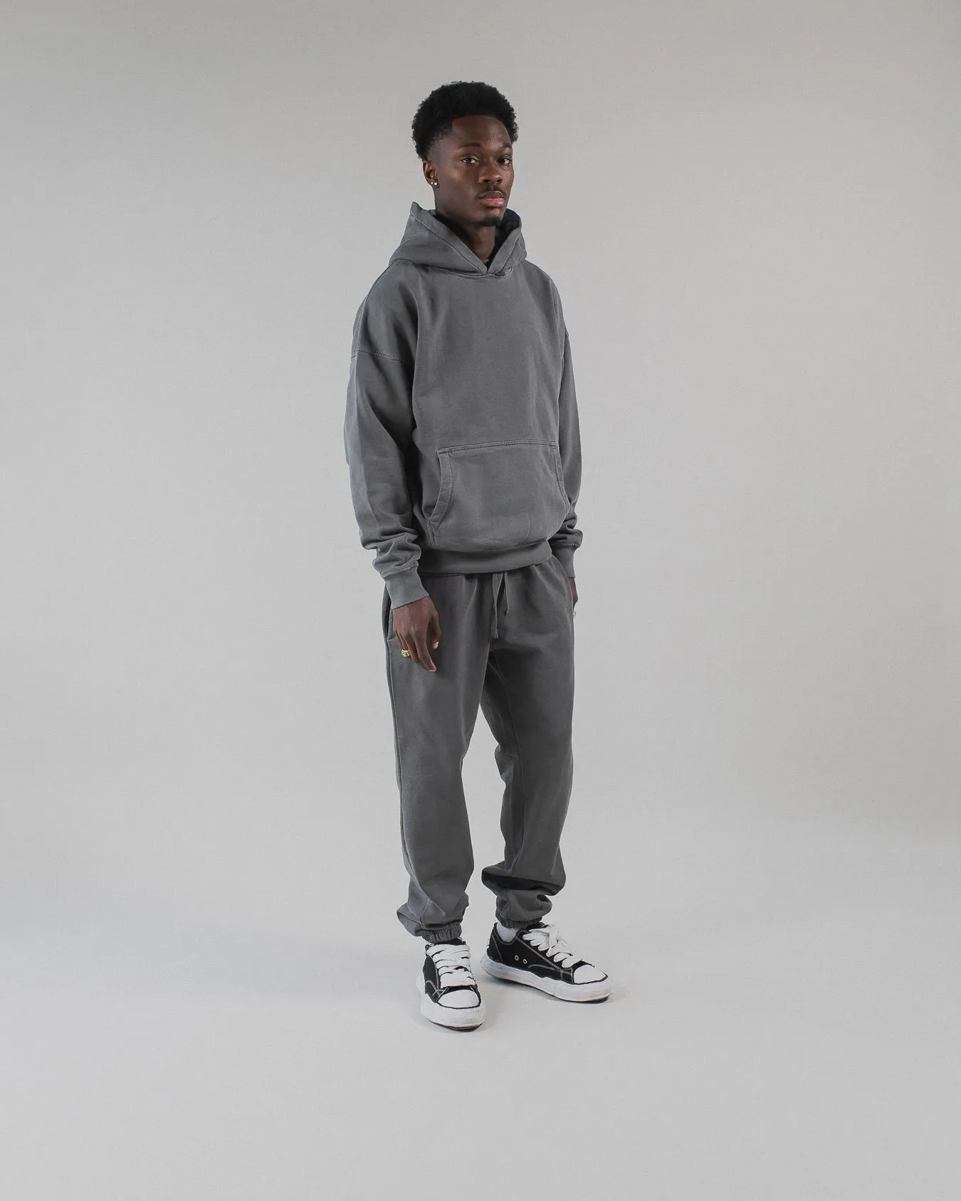 Drop Shoulder Hoodie - Vintage Grey