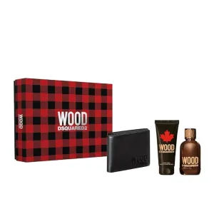 DSQUARED² WOOD POUR HOMME FOR MEN SET EDT 100 ml   BATH & SHOWER GEL 100 ml   BLACK WALLET