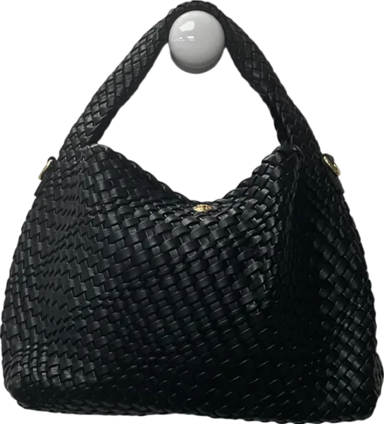 Dune Black Deliberate Woven Shoulder Bag One Size
