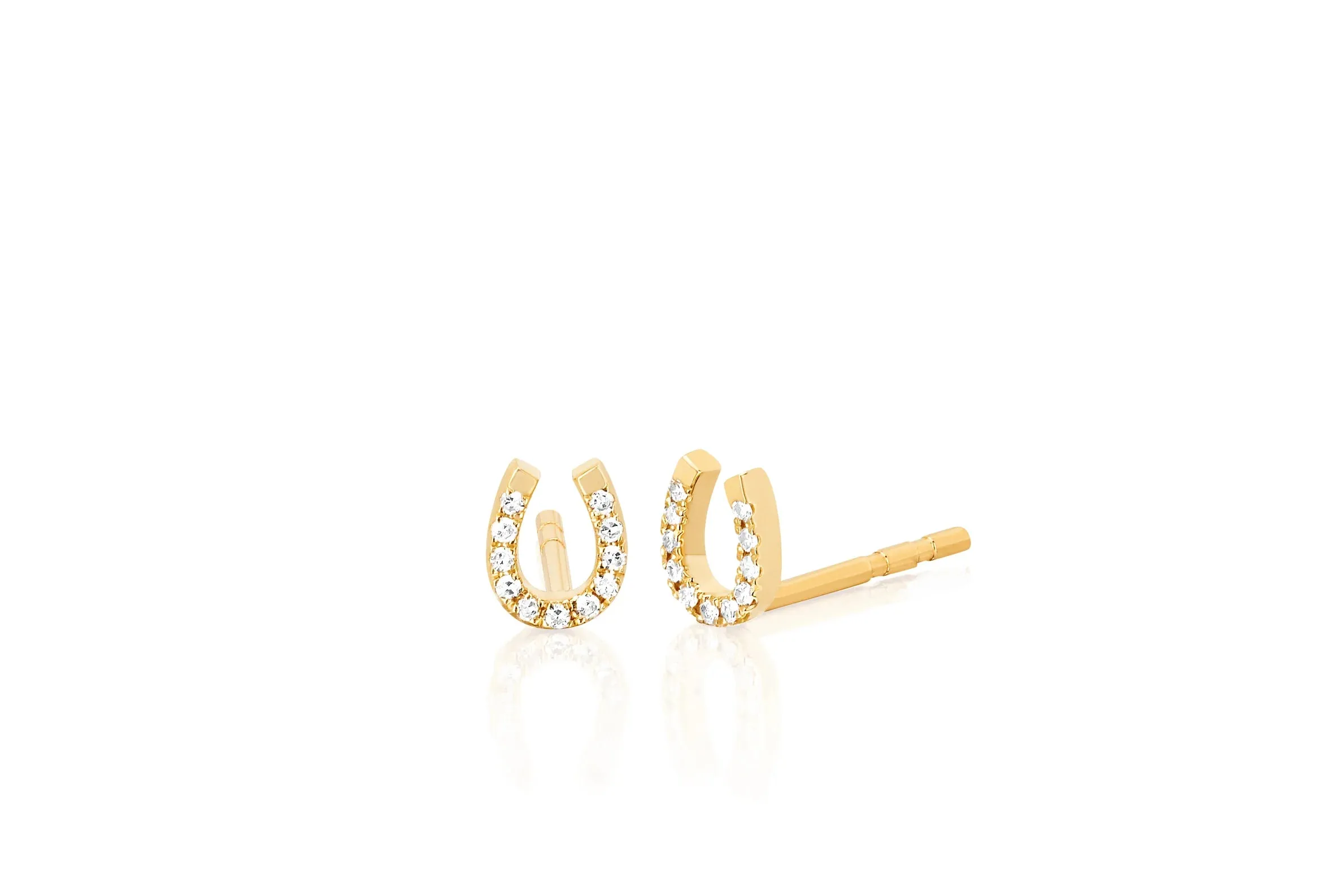 EF Collection Diamond Mini Horseshoe Stud Earring