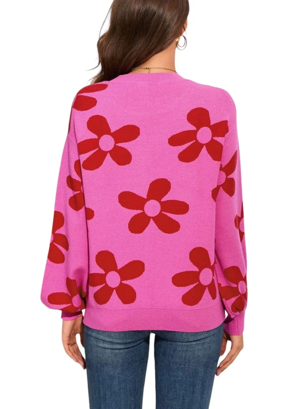 Efflorescence Drop-Shoulder Botanical Sweater