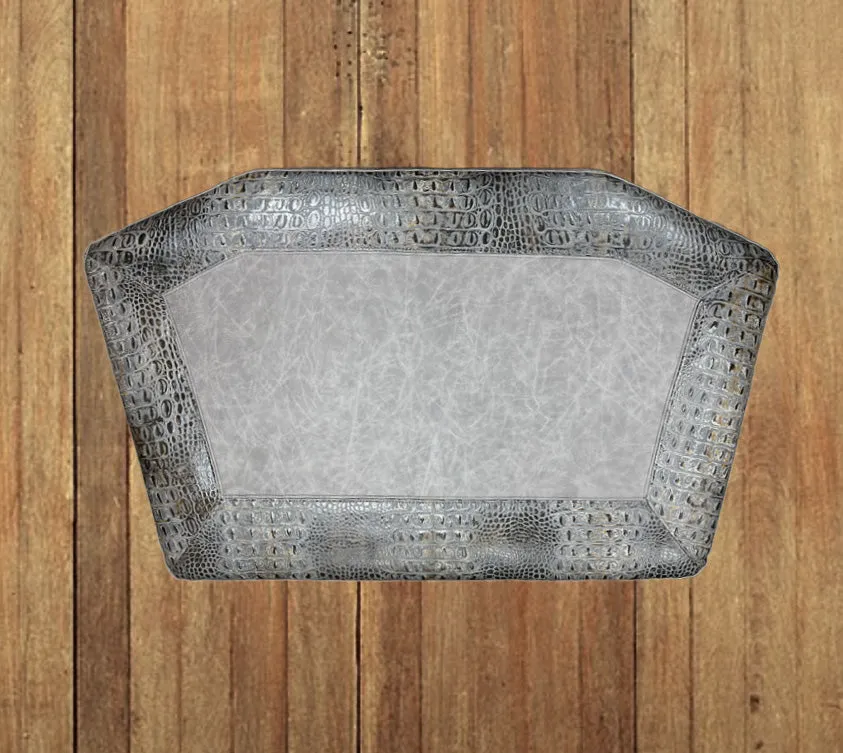 El Dorado Leather Custom Ottoman With Double Croc Accents
