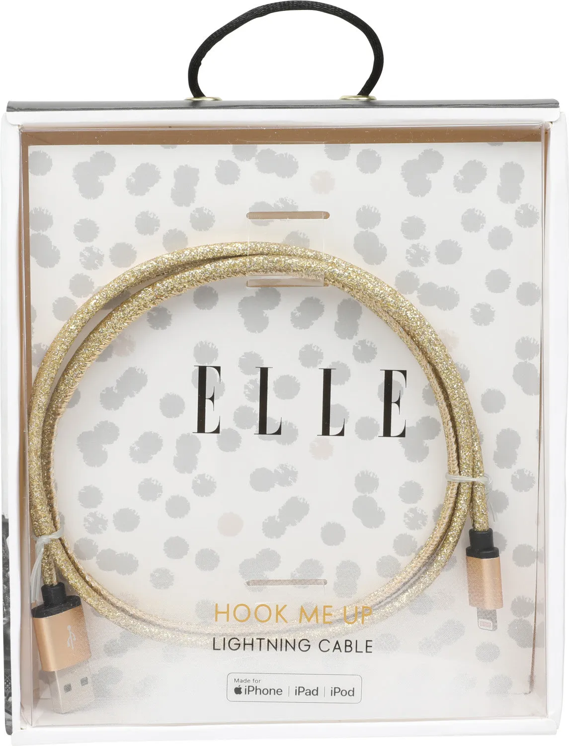 Elle Glitter 3 ft. Lightning Cable-Gold
