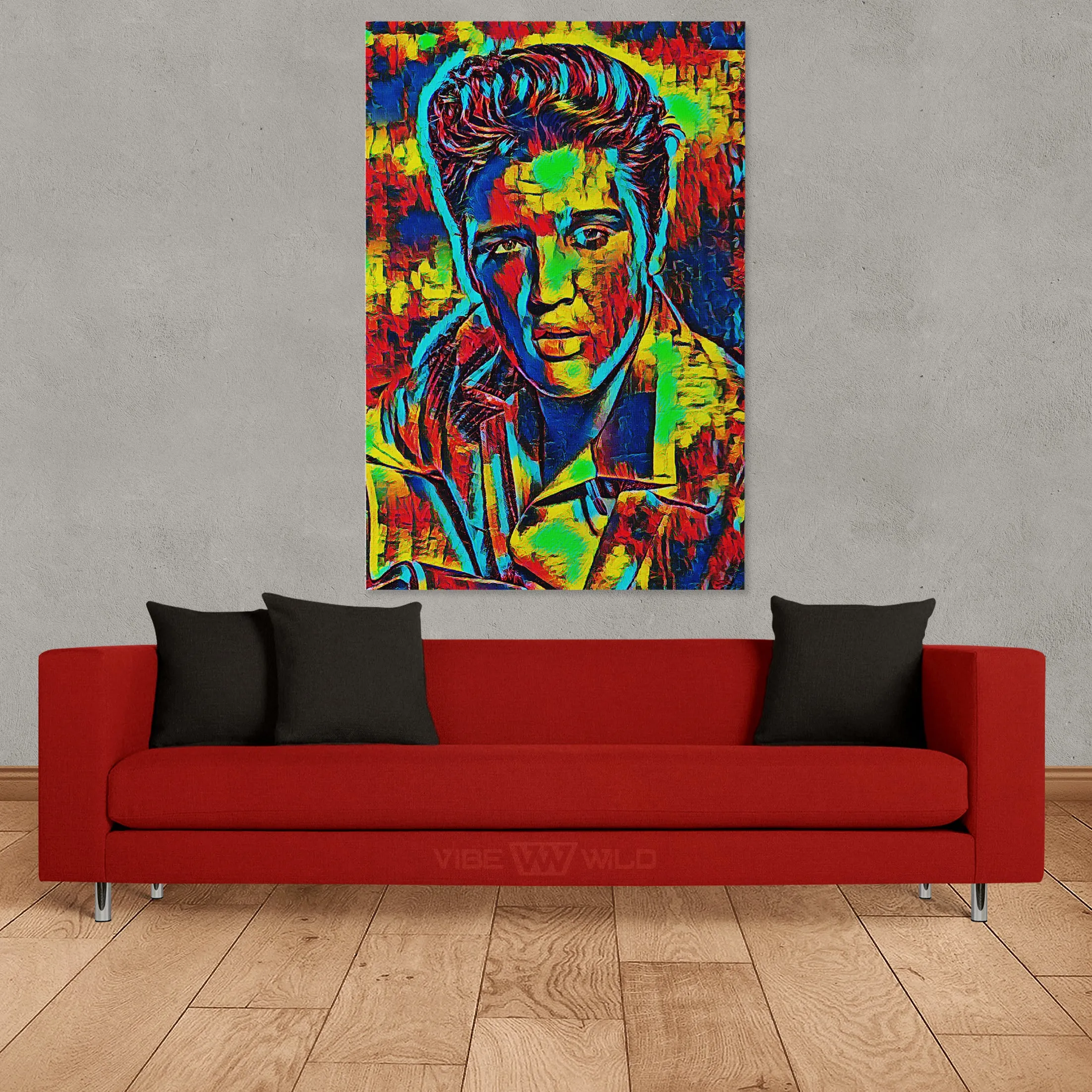 Elvis Presley Canvas Abstract Colors