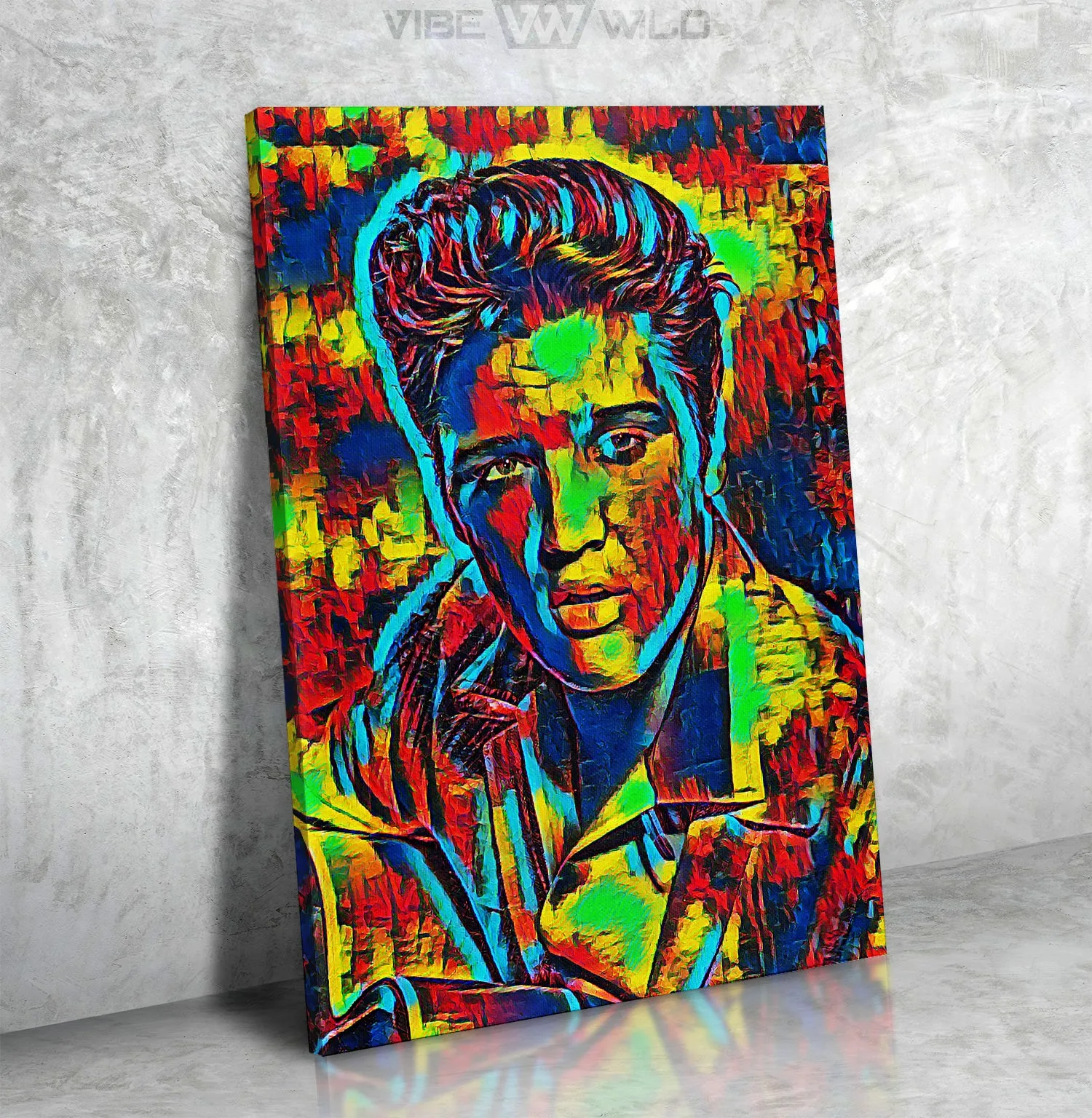 Elvis Presley Canvas Abstract Colors
