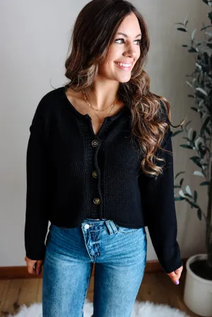Ensley Button Cardigan - Black