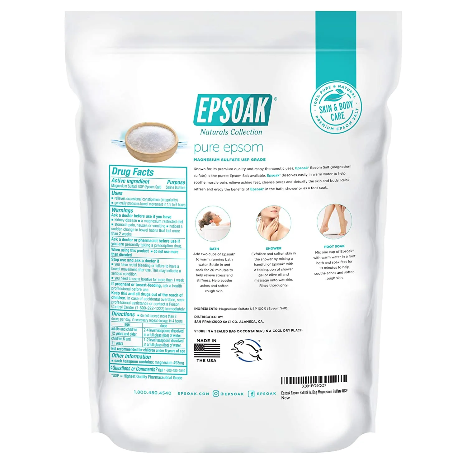 Epsom Salt 19 lb. Bulk Bag
