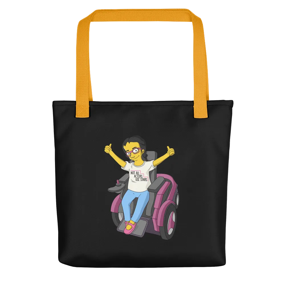 Esperanza From Raising Dion (Yellow Cartoon) Not All Actors Use Stairs Black Tote Bag