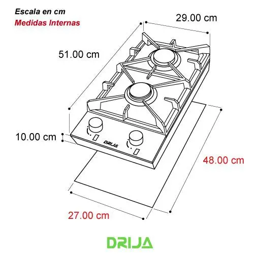 Estufa A Gas Acero Inoxidable Milan 30